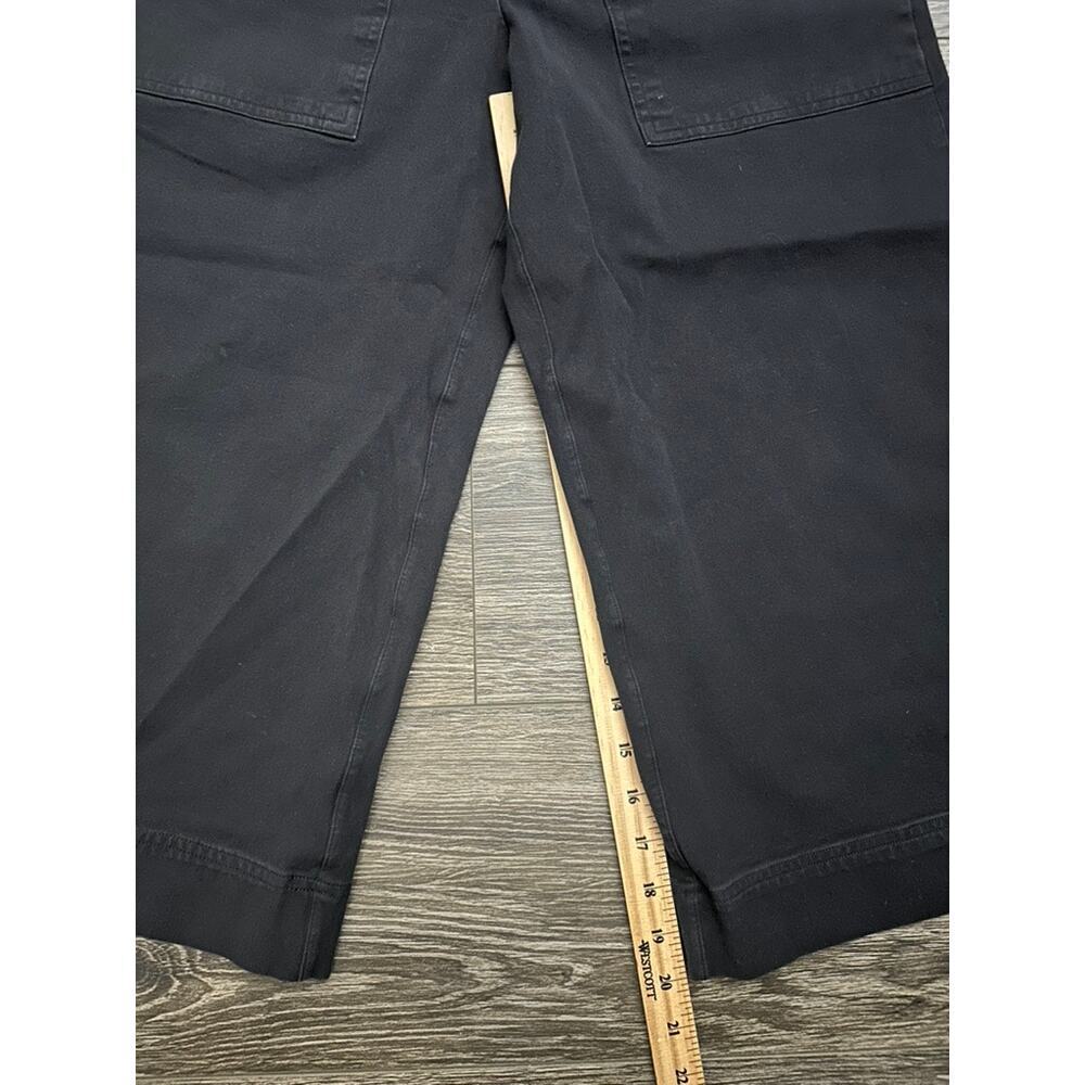 Spanx M Petite On The Go Cropped Wide Leg Pants Black - Picture 2 of 8
